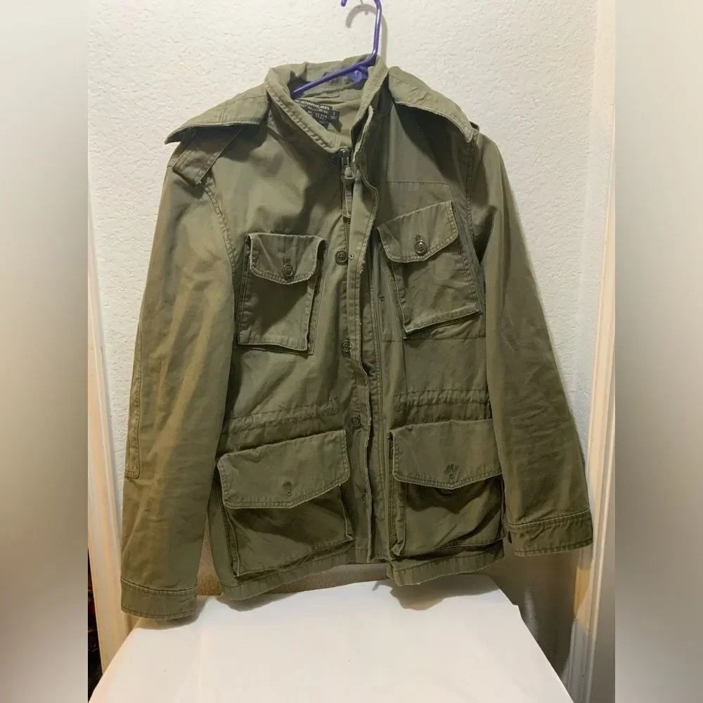 J. CREW Utility Jacket Mens SIZE Small Military Style Field Green